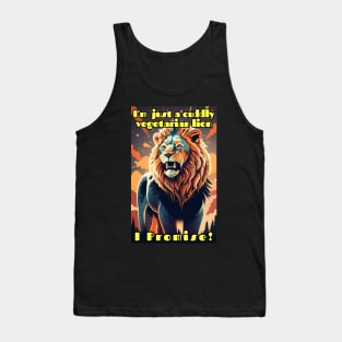 Vegetatian lion roaring Tank Top